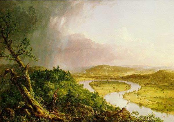 Thomas Cole 'The Ox Bow' of the Connecticut River near Northampton, Massachusetts China oil painting art
